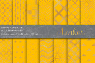 Amber Glitter Geometric Digital Papers