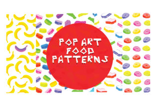Pop Art Inspired Food Pattern Background