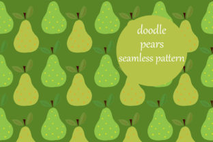 Quirky Colorful Doodle Pears Pattern