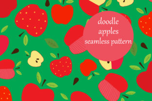 Scattered Colorful Doodle Apples Pattern: A Creative Design for Everyday Use