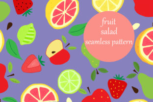 Scattered Doodle Fruit Salad Pattern
