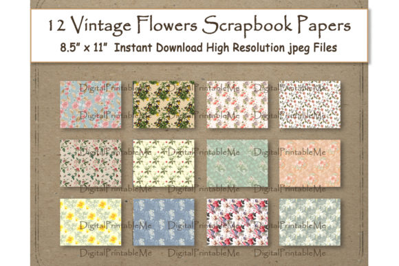 Vintage Flowers Digital Paper 8.5: A Timeless Design Resource for Modern Creatives